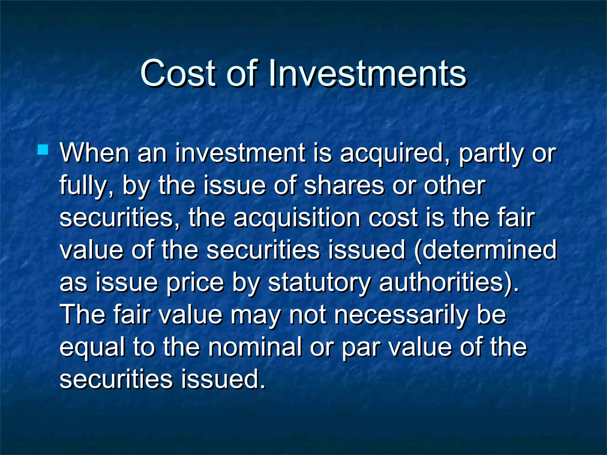 Valuation of investments | PPT