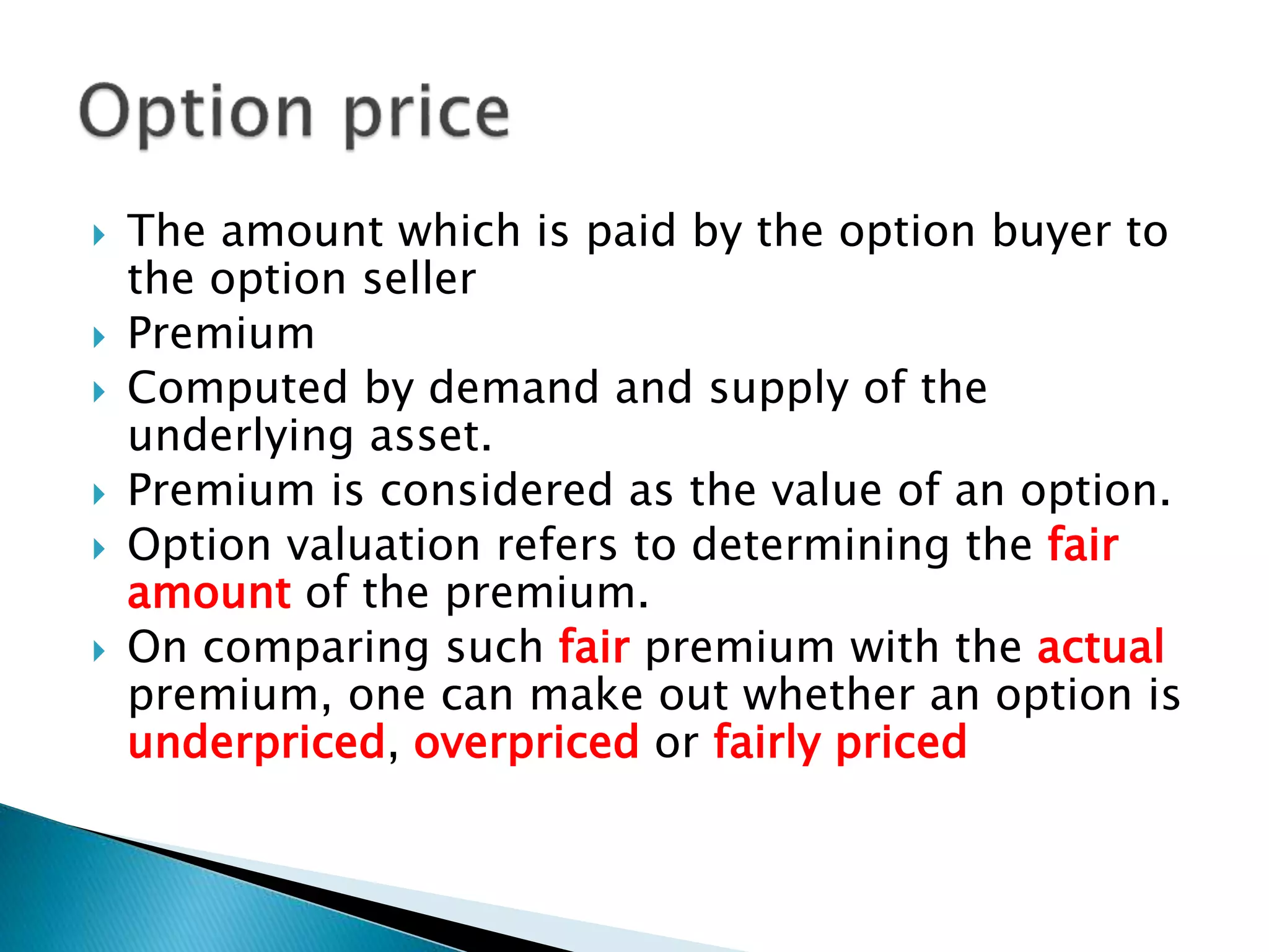 Valuation of options | PPTX