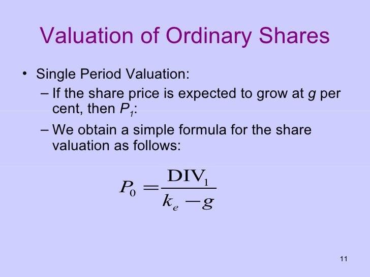 Single period valuation method