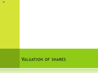 VALUATION OF SHARES
 