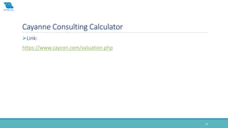 Cayanne Consulting Calculator
30
Link:
https://www.caycon.com/valuation.php
 