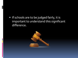 If schools are to be judged fairly, it is important to understand this significant difference.