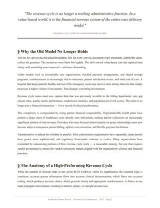 Transforming Healthcare Revenue Cycle Management for Value-Based Care ...