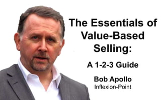 Bob Apollo
Inﬂexion-Point
Mastering
Value Selling:
Tackling Today’s #1 Sales
Effectiveness Challenge
 