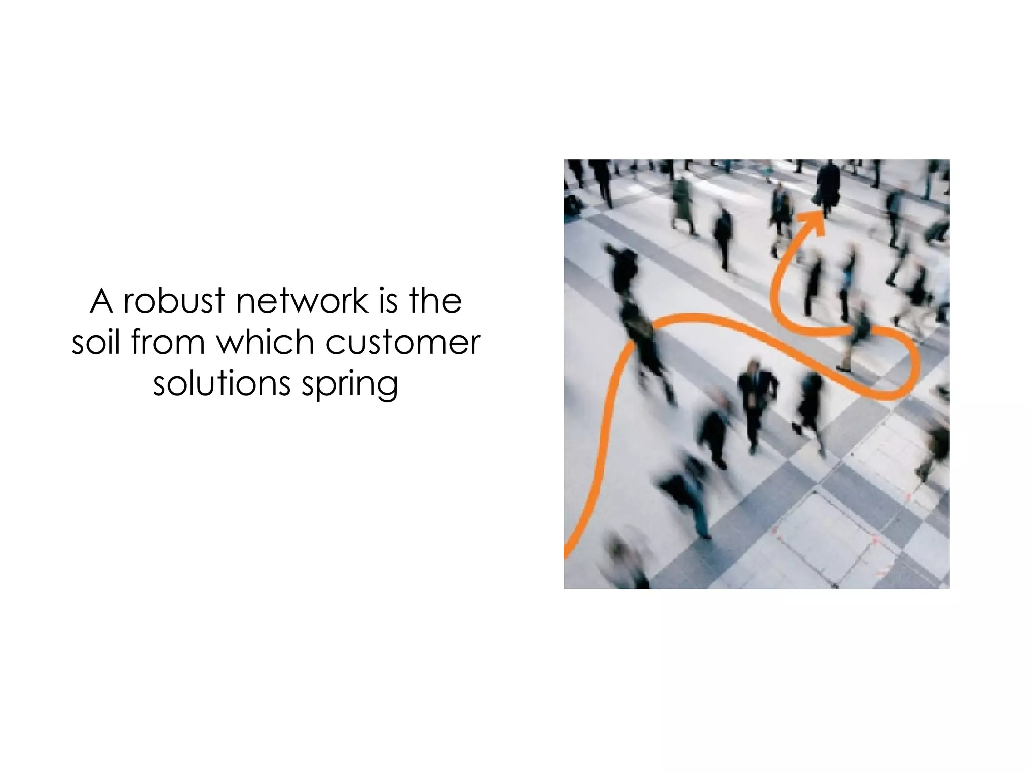 A robust network is the soil from which customer solutions spring 