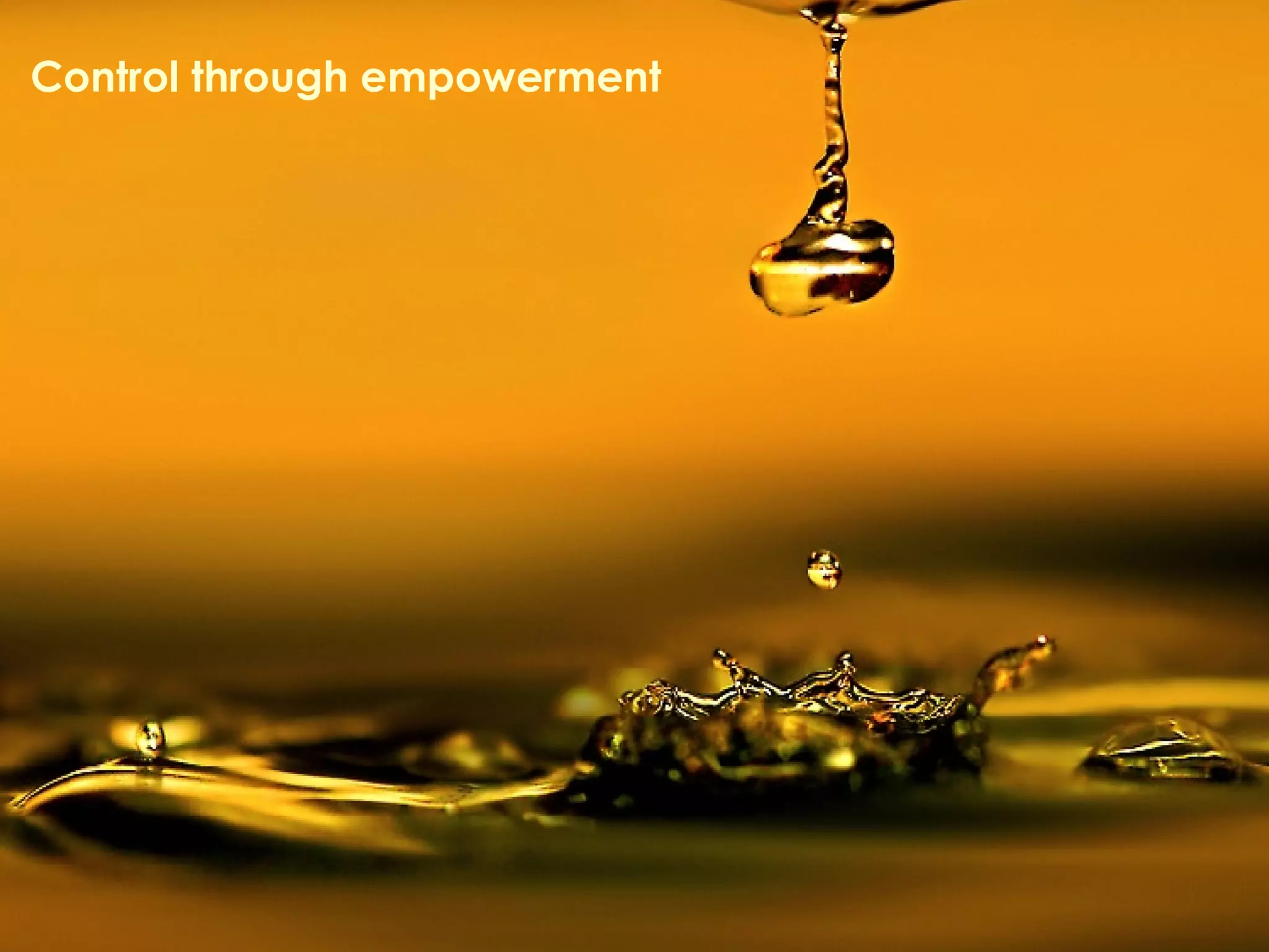 Control through empowerment 