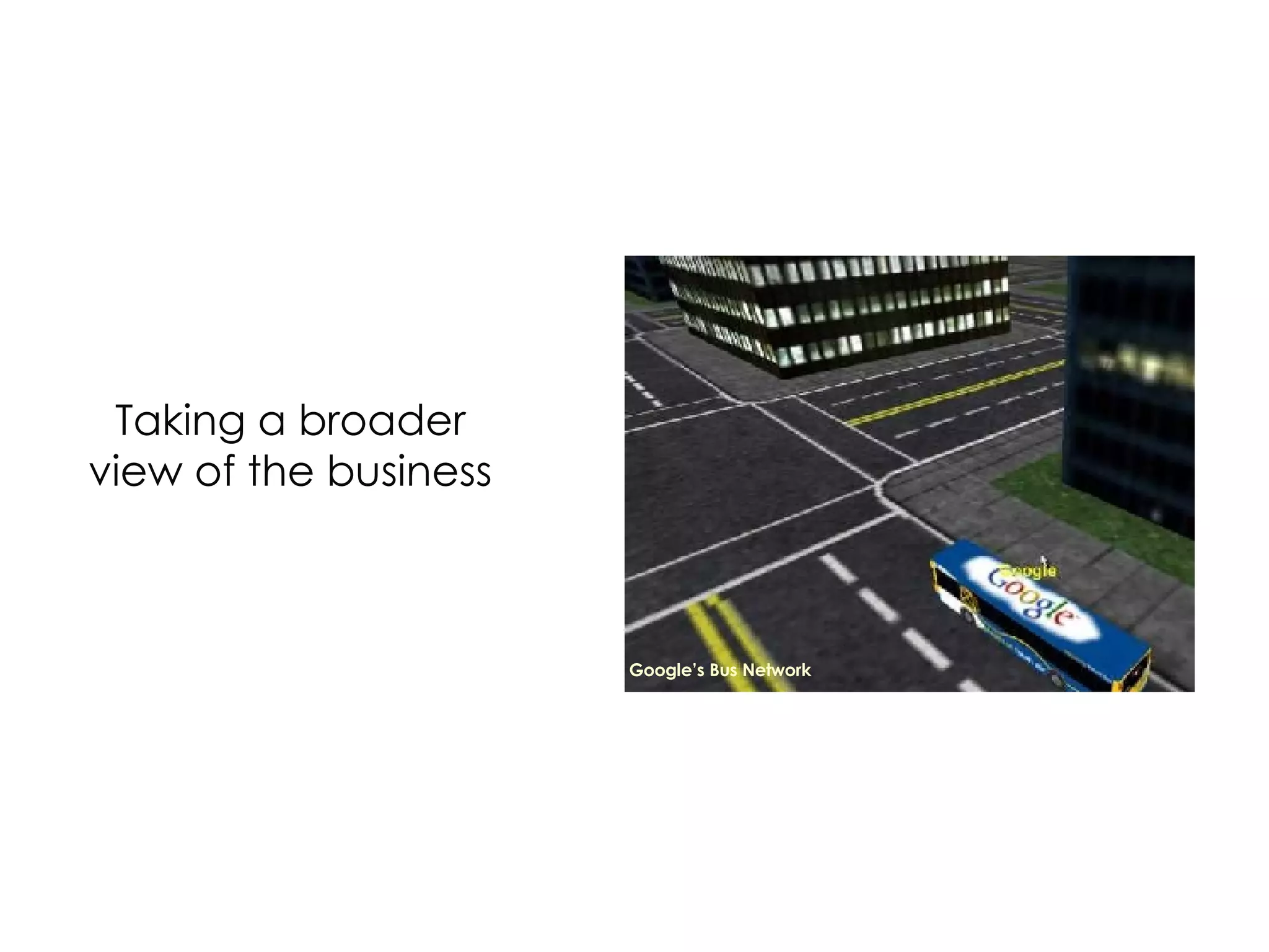 Taking a broader view of the business Google’s Bus Network 
