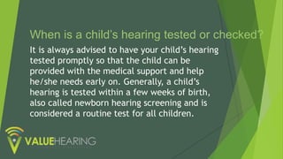 Assessing Hearing Loss in Infants and Young Children | PPTX