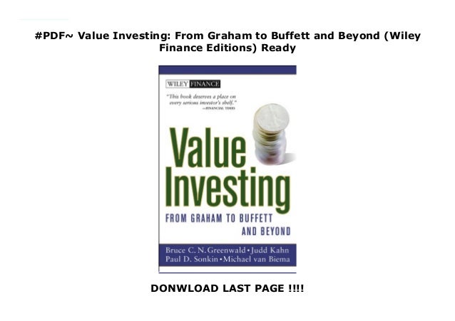 Pdf Value Investing From Graham To Buffett And Beyond Wiley Finan