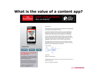 What is the value of a content app?
 