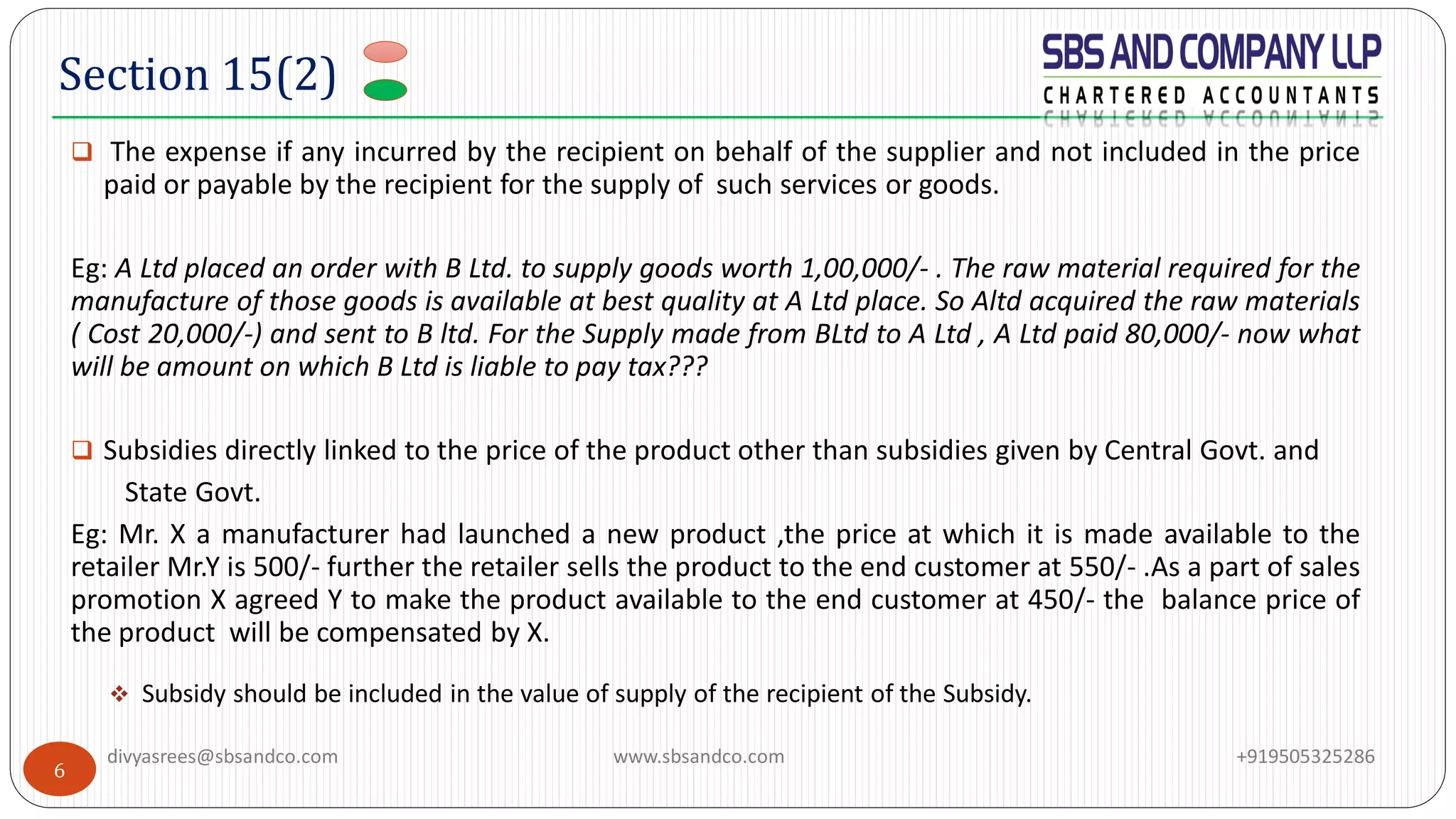 VALUE OF SUPPLY UNDER GST PPT