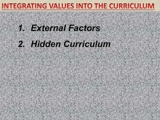 1. External Factors
2. Hidden Curriculum
 