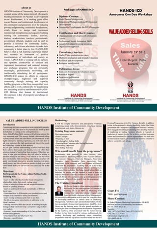 HANDS ICD Value added selling skills Brochure 