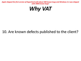 Value added testing (VAT) | PPTX