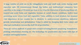 Value addition in Fruits and Vegetables Production, Processing ...