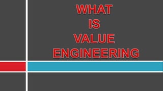 Value analysis and value engineering | PPTX