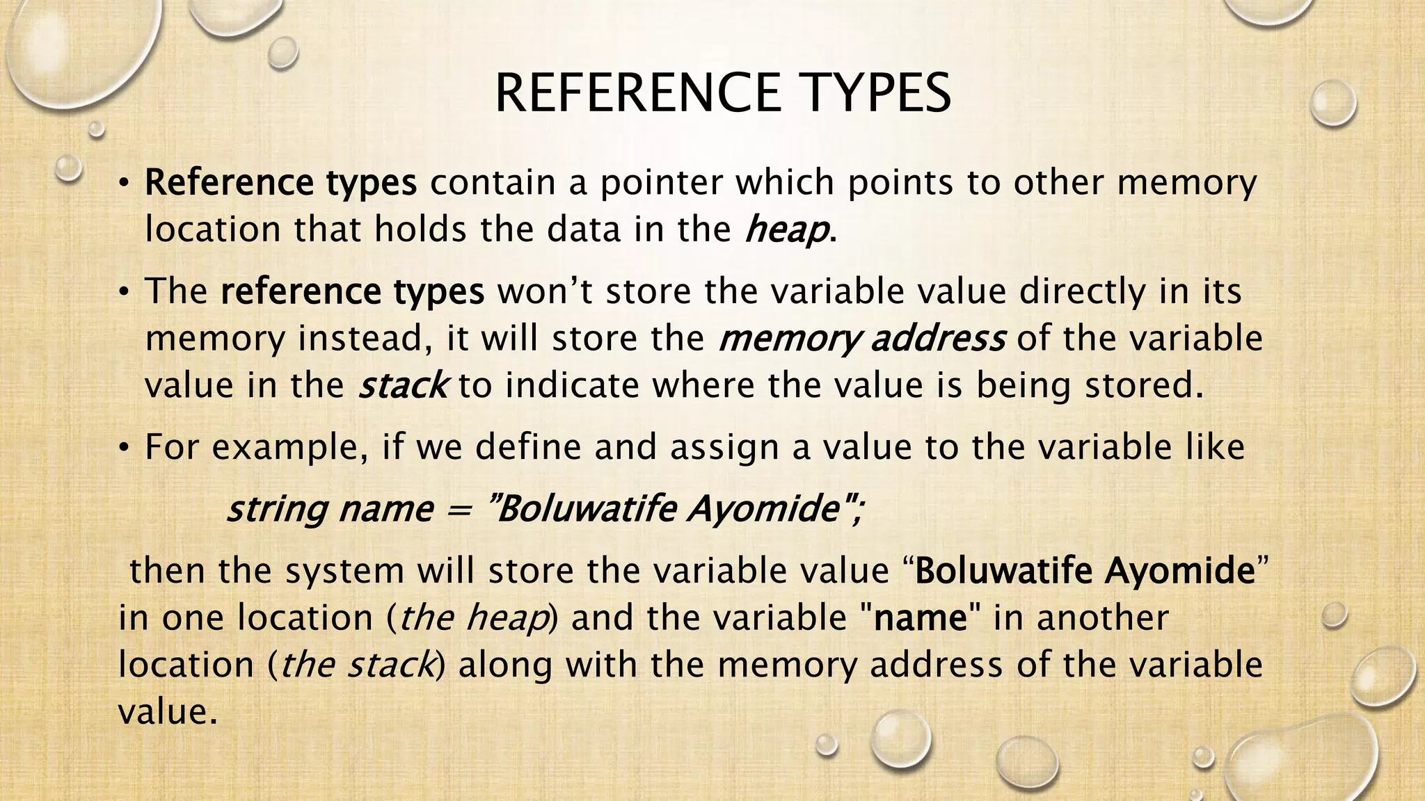 C# Value Data Types and Reference Data Types | PPTX | Programming ...