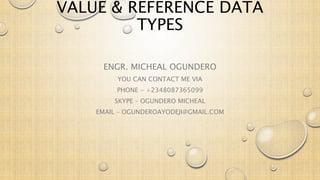 C# Value Data Types and Reference Data Types | PPTX | Programming ...