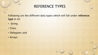C# Value Data Types and Reference Data Types | PPTX | Programming ...