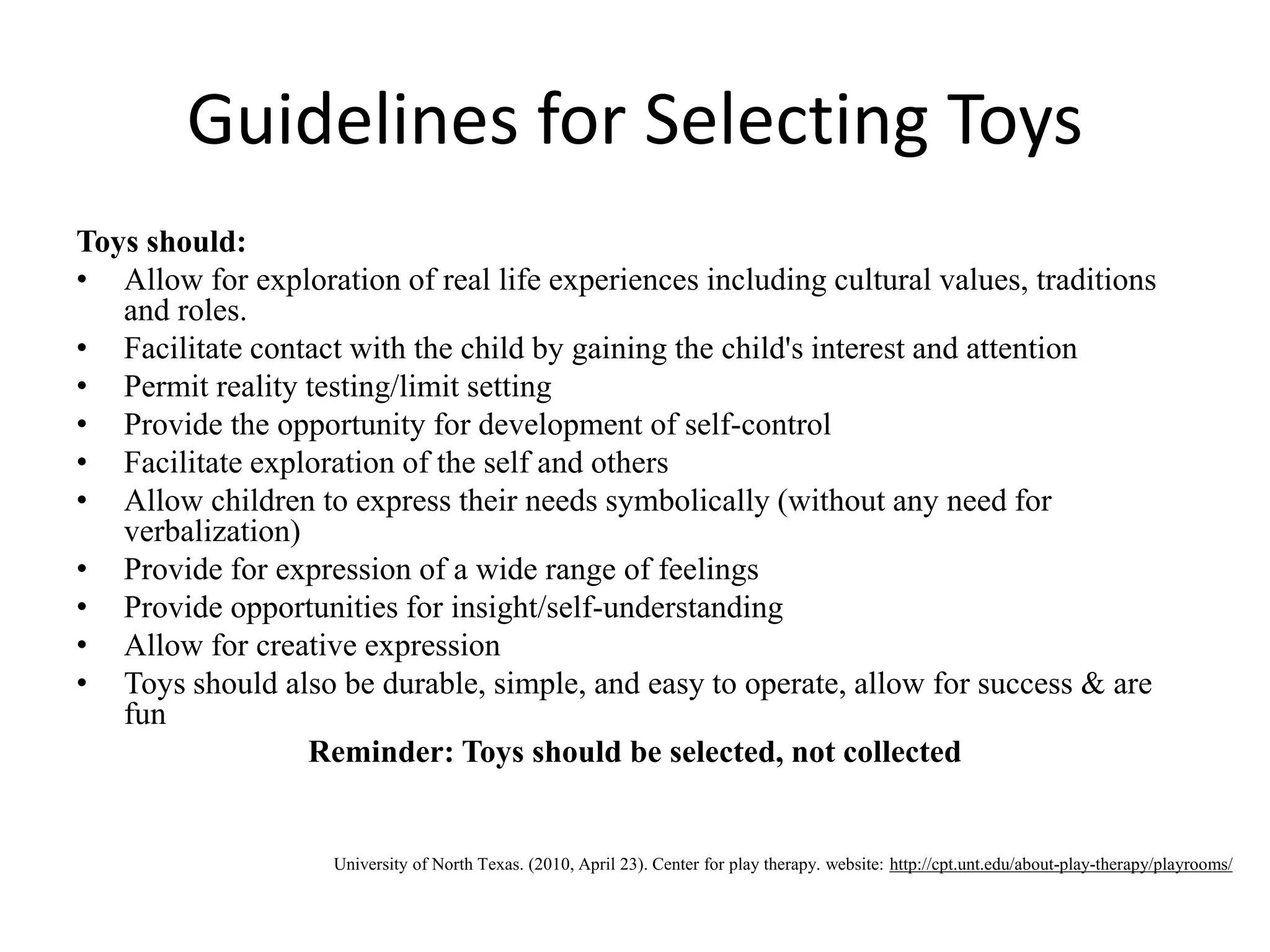 Value and selection of play PPT