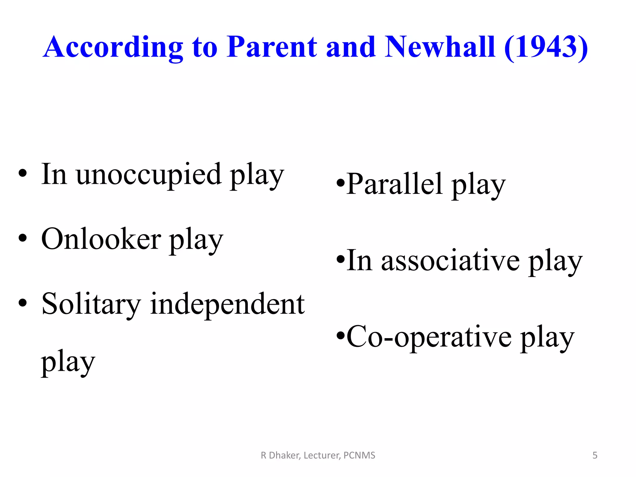 Value and selection of play PPT