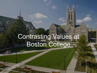 +
Contrasting Values at
Boston College
 