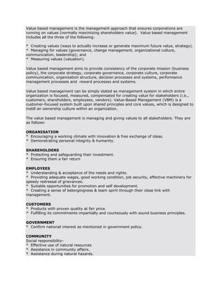 Value based mgt | DOCX
