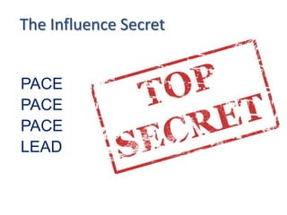 The Influence Secret


PACE
PACE
PACE
LEAD


                       19
 