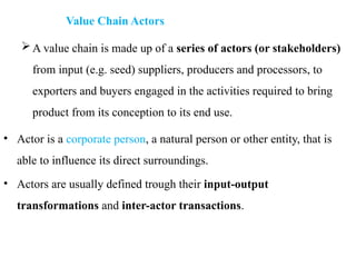 Value Chain Actor/model value chai development.pptx student handout as well as for teacher | PPTX