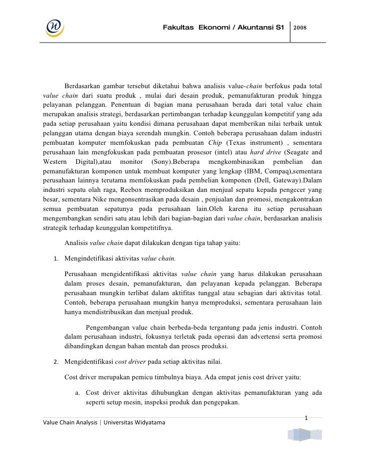 Value chain analisis