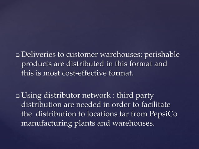 Value chain analysis of Pepsi Co | PPTX | Logistics | Business