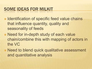 Value Chain Analysis - Experience from EADD and Ideas for MilkIT 