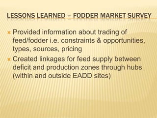 Value Chain Analysis - Experience from EADD and Ideas for MilkIT 