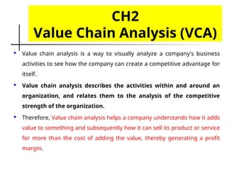 Vca Examples Value chain Analysis and Development.ppt
