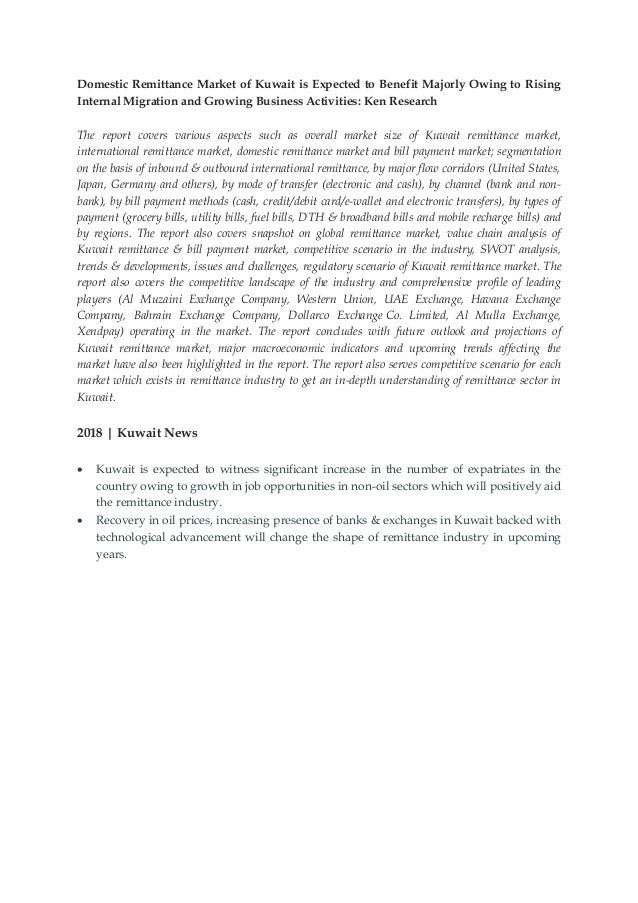 Value Chain Analysis Kuwait Remittance Market, Major Players Remittance