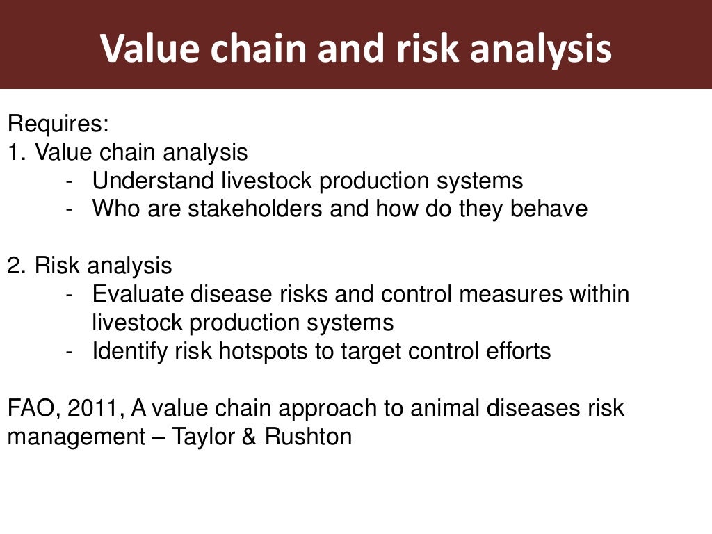 Uses of the value chain approach in livestock and beef