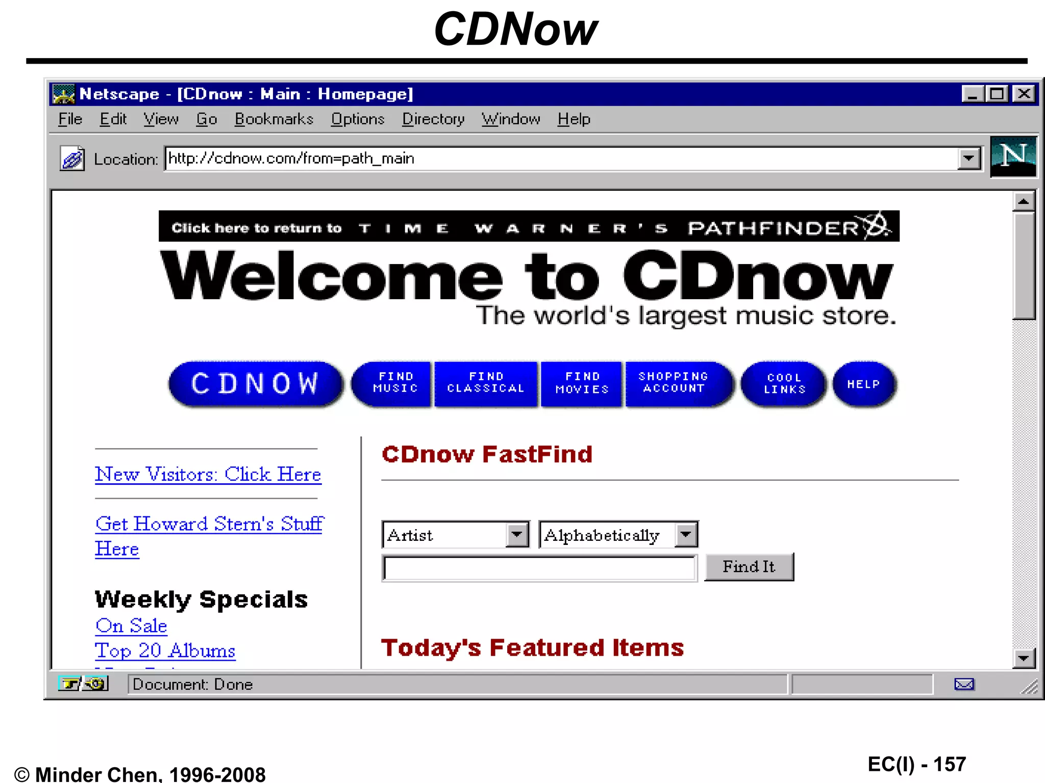 EC(I) - 157
© Minder Chen, 1996-2008
CDNow
 