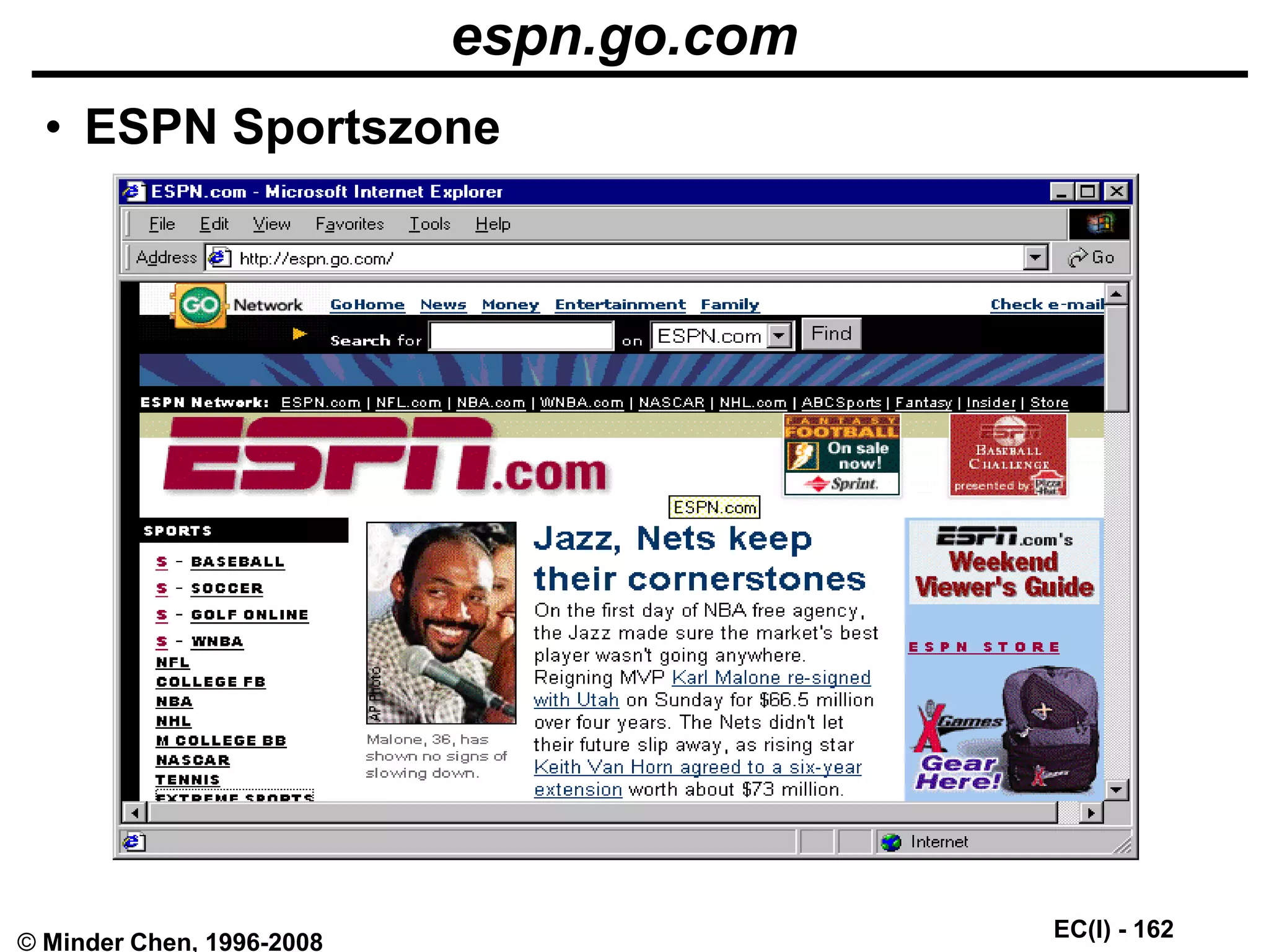 EC(I) - 162
© Minder Chen, 1996-2008
espn.go.com
• ESPN Sportszone
 