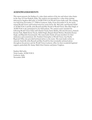 Value Chain Analysis of Wheat and Rice in Uttar Pradesh, India by USAID ...
