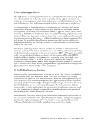 Value Chain Analysis of Wheat and Rice in Uttar Pradesh, India by USAID ...