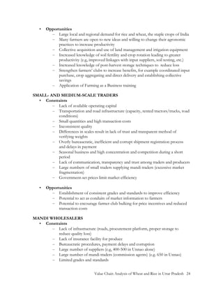 Value Chain Analysis of Wheat and Rice in Uttar Pradesh, India by USAID ...
