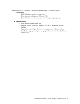 Value Chain Analysis of Wheat and Rice in Uttar Pradesh, India by USAID ...