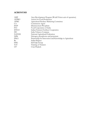 Value Chain Analysis of Wheat and Rice in Uttar Pradesh, India by USAID ...