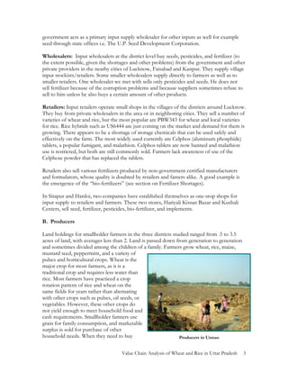 Value Chain Analysis of Wheat and Rice in Uttar Pradesh, India by USAID ...