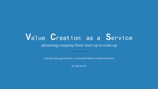 Value Creation as a Service
 