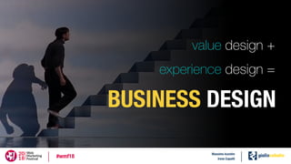 value design +
experience design =
BUSINESS DESIGN
Massimo Azzolini
Irene Capatti
#wmf18
 