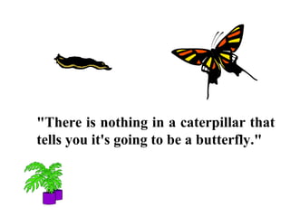 "There is nothing in a caterpillar that
tells you it's going to be a butterfly."
 