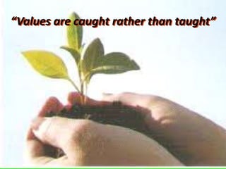 values are caught not taught