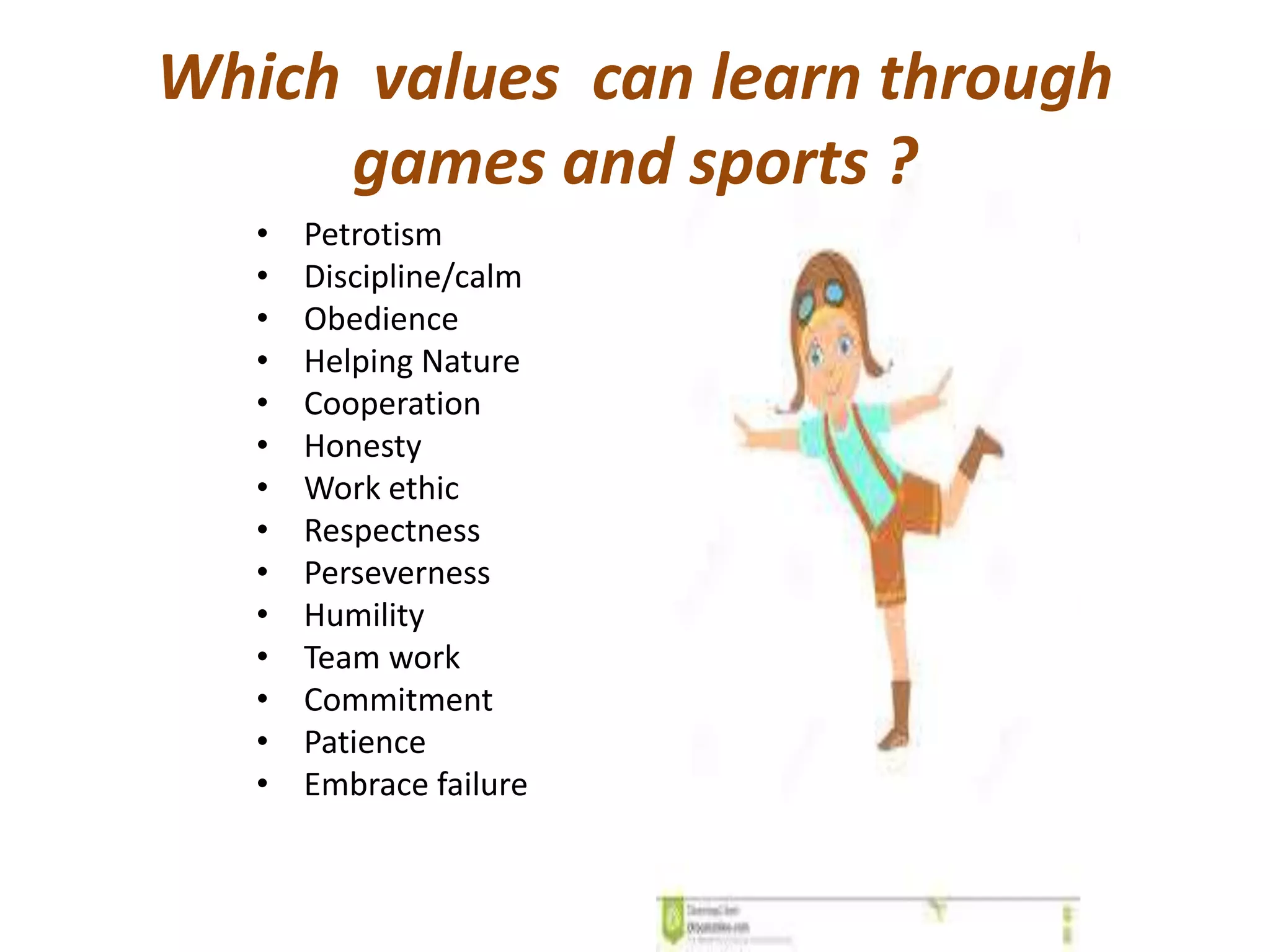 Value education through games and sports | PPTX