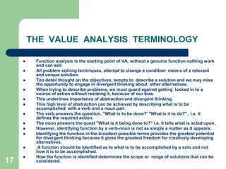 Value Engineering And Value Analysis | PPSX